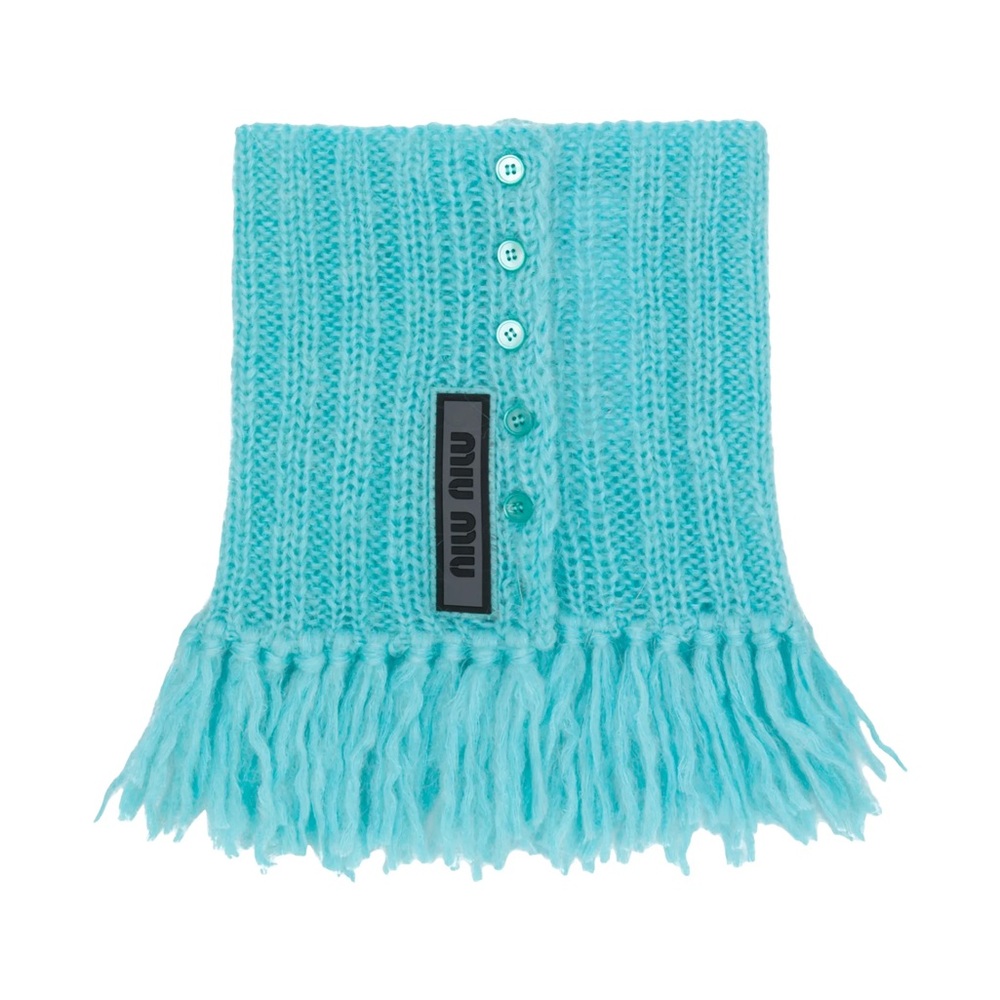 Miu Miu Turquoise Knit Scarf